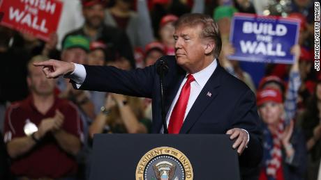 EL PASO, TEXAS - FEBRUARY 11:  President Donald Trump speaks during a rally at the  El Paso County Coliseum on February 11, 2019 in El Paso, Texas. U.S. President Donald Trump continues his campaign for a wall to be built along the border as the Democrats in Congress are asking for other border security measures. (Photo by Joe Raedle/Getty Images)