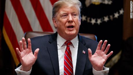 President Donald Trump speaks during a cabinet meeting at the White House, Tuesday, Feb. 12, 2019, in Washington. (AP Photo/ Evan Vucci)