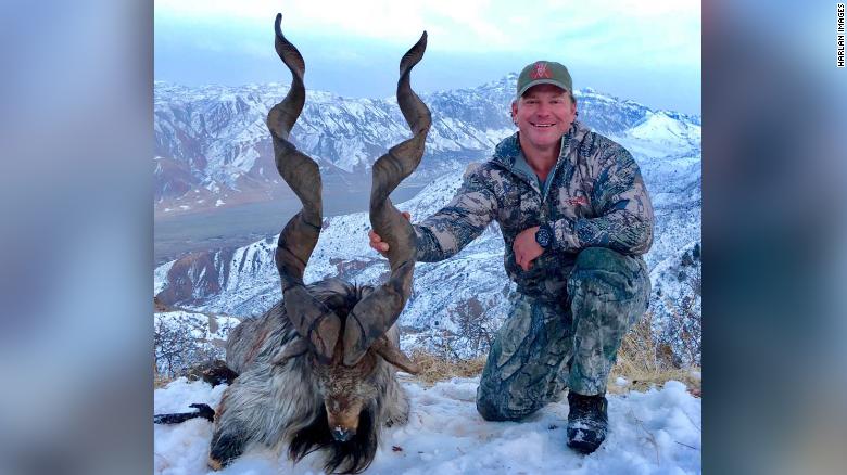 Bryan Kinsel Harlan, pictured here on a different hunt, reportedly paid the highest ever fee for a hunting permit in Pakistan.