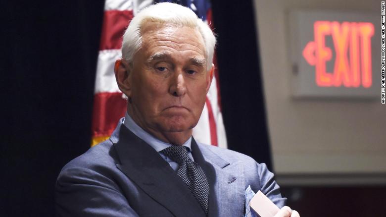 Roger Stone, ally of US President Donald Trump, pauses while he speaks to the press in Washington, DC, on January 31, 2019. - Stone pleaded not guilty on January 29 to charges stemming from the ongoing investigation into whether the US president's campaign colluded with Russia in the 2016 election. (Photo by Andrew CABALLERO-REYNOLDS / AFP)        (Photo credit should read ANDREW CABALLERO-REYNOLDS/AFP/Getty Images)
