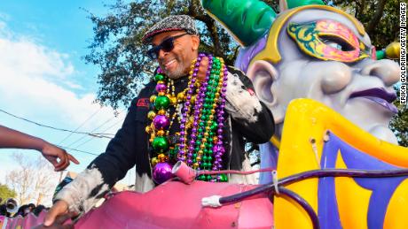 Spike Lee rides in Zulu's 2018 parade.