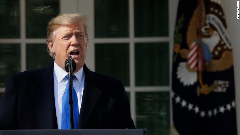 President Donald Trump speaks during an event in the Rose Garden at the White House to declare a national emergency in order to build a wall along the southern border, Friday, Feb. 15, 2019, in Washington. 