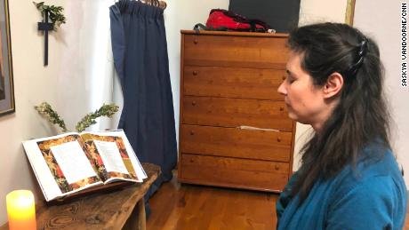 Lucie keeps a prayer corner in the home she shares with her husband and children.