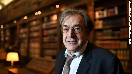 French philosopher Alain Finkielkraut at the library of the French Academy.