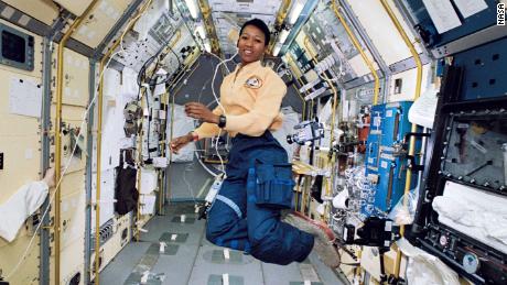 Mae Carol Jemison is an American engineer, physician and NASA astronaut. She became the first African American woman to travel in space when she went into orbit aboard the Space Shuttle Endeavour on September 12, 1992. Credit: NASA

