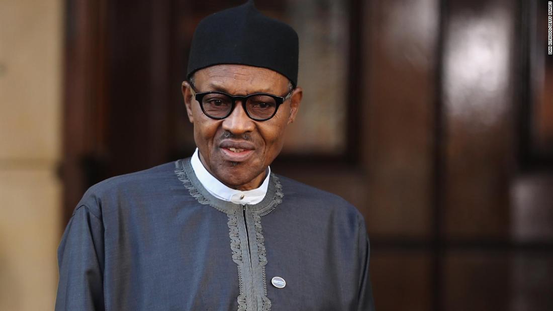 Nigerian President Muhammadu Buhari arrives for an anti-corruption summit in London in May 2016.
