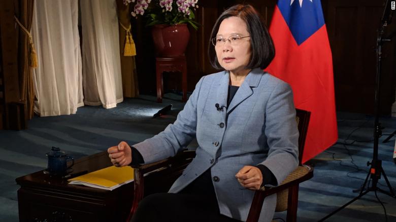 Taiwan President Tsai Ing-wen in conversation with CNN&#39;s Matt Rivers on February 19.