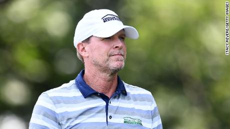 SILVIS, IL - JULY 12:  Steve Stricker walks off the 15th tee during the first round of the John Deere Classic at TPC Deere Run on July 12, 2018 in Silvis, Illinois.  (Photo by Stacy Revere/Getty Images)