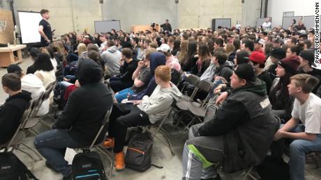 Paradise High School students gather for an assembly on Tuesday. 