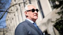 Former campaign advisor to US President Donald Trump, Roger Stone, arrives at US District Court in Washington, DC on February 21, 2019. - Stone arrived for a hearing on his instagram posts of Judge Amy Berman Jackson. (Photo by Brendan Smialowski / AFP)