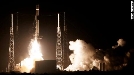 A SpaceX Falcon 9 rocket lifts off with Israel's Lunar Lander and an Indonesian communications satellite.