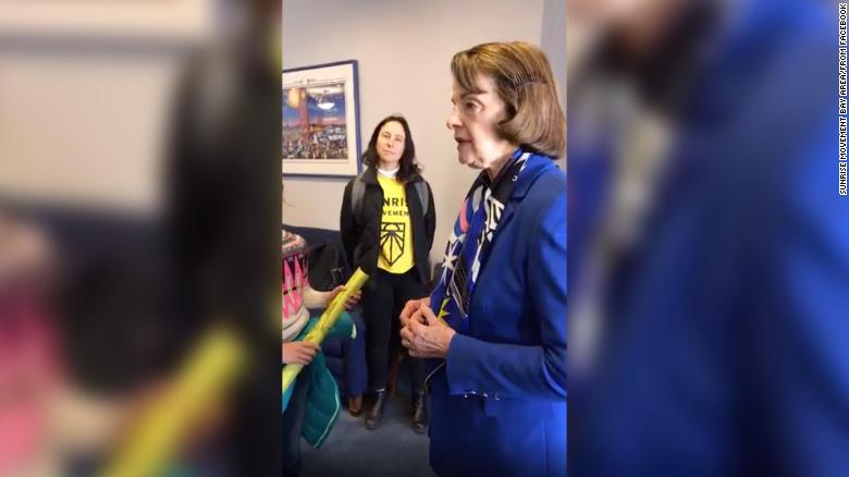 dianne feinstein s climate change talk with schoolchildren gets heated cnnpolitics see children confront feinstein over green new deal