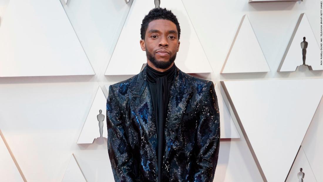 Award presenter Chadwick Boseman was one of the few men who didn&#39;t play it safe, wearing a textured black and blue floor length jacket by Givenchy. The &quot;Black Panther&quot; star consistently wears patterned blazers to red carpet events. 