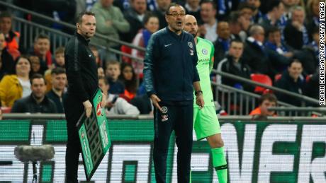 Maurizio Sarri was visibly furious on the touchline, storming down the Wembley tunnel before deciding to return.