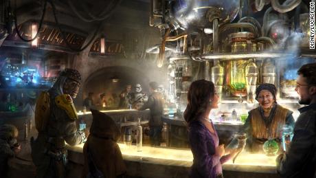 A rendering of Oga&#39;s Cantina at Galaxy&#39;s Edge. It will be the first bar to serve alcohol at Disneyland outside the private Club 33.