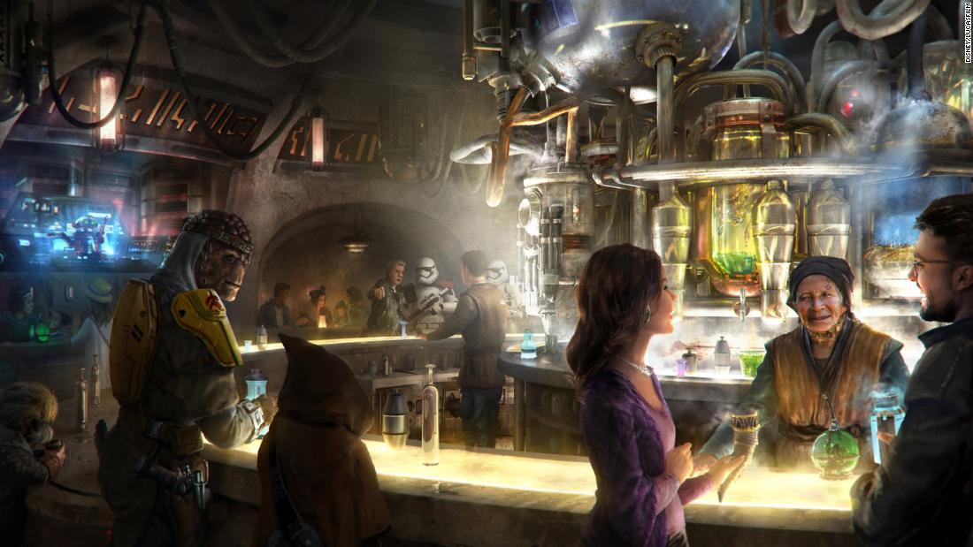 A rendering of Oga&#39;s Cantina at Galaxy&#39;s Edge. It will be the first bar to serve alcohol at Disneyland outside the private Club 33.
