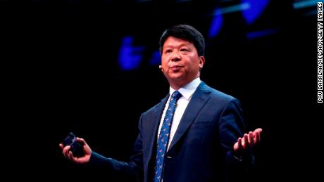 Huawei chairperson Guo Ping delivers a keynote speech at the Mobile World Congress (MWC) in Barcelona on February 26, 2019. - Phone makers will focus on foldable screens and the introduction of blazing fast 5G wireless networks at the world&#39;s biggest mobile fair as they try to reverse a decline in sales of smartphones. (Photo by Pau Barrena / AFP)        (Photo credit should read PAU BARRENA/AFP/Getty Images)