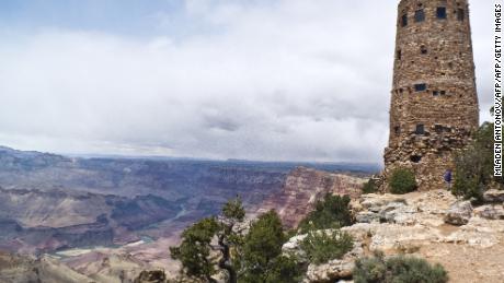 Desert View Watchtower built by the US architect Mary Colter in 1932 at the edge of the Grand Canyon in Arizona seen on May 11, 2014. Each year some five million people visit Grand Canyon National Park with its dramatic views into the deep inner gorge of the Colorado River.  AFP PHOTO/MLADEN ANTONOV        (Photo credit should read MLADEN ANTONOV/AFP/Getty Images)