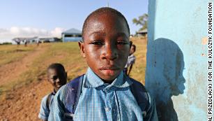 Boys outside a school run by PACODEP for hundreds of local children, as well as nearly 100 former child slaves, freed by the organization. 