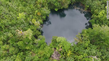 The cenote where the fossils were recovered.