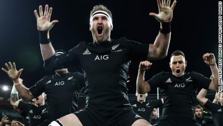 WELLINGTON, NEW ZEALAND - AUGUST 27:  Kieran Read of the All Blacks leads the haka  during the Bledisloe Cup Rugby Championship match between the New Zealand All Blacks and the Australia Wallabies at Westpac Stadium on August 27, 2016 in Wellington, New Zealand.  (Photo by Phil Walter/Getty Images)