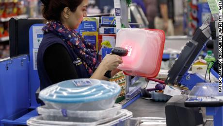 A cashier scans an item at a Walmart Inc. store in Burbank, California, U.S., on Monday, Nov. 19, 2018. To get the jump on Black Friday selling, retailers are launching Black Friday-like promotions in the weeks prior to the event since competition and price transparency are forcing retailers to grab as much share of the consumers' wallet as they can. Photographer: Patrick T. Fallon/Bloomberg via Getty Images