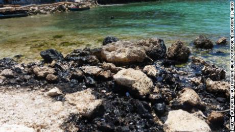 Oil from a leaking vessel in the Solomon Islands washes ashore near a UNESCO World Heritage Site.