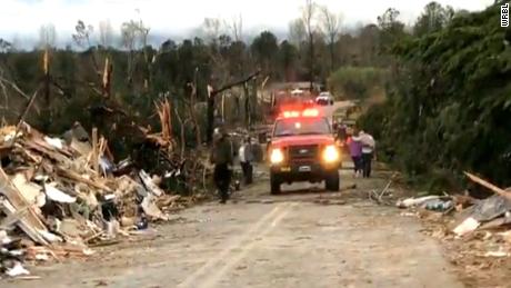 Damage is shown in Alabama after tornadoes touched down.