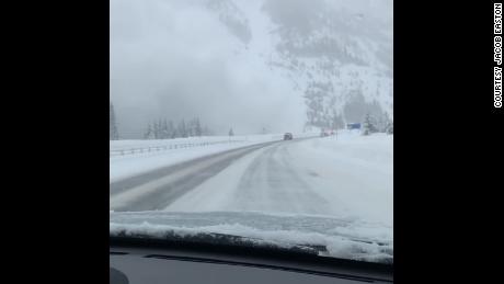 One driver captured this photo of an avalanche on Colorado's I-70. 