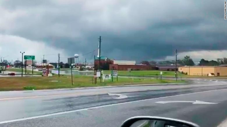 A funnel cloud in Byron, Georgia, March 3.