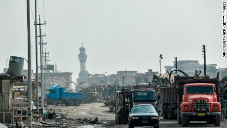 The view of the destroyed old city of Mosul on February 19.