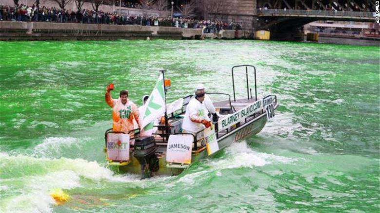Every St. Patrick&#39;s Day, the Rowan and Butler families dye the Chicago River green.