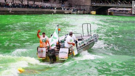 Every St. Patrick's Day, the Rowan and Butler families dye the Chicago River green.