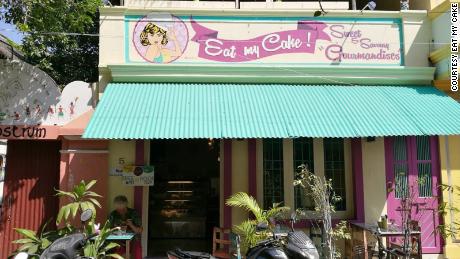 Eat My Cake bakery is located near the tourist district in Pondicherry, India.