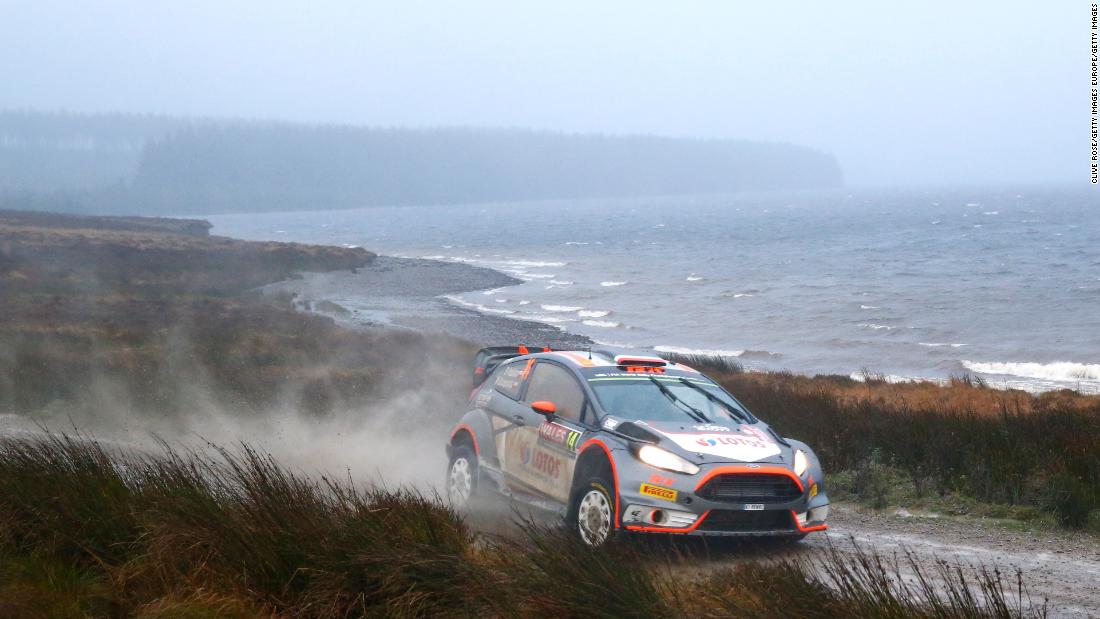 In all, he boasted 11 top-10 finishes in the World Rally Championship, his last in Britain back in 2015 (pictured).