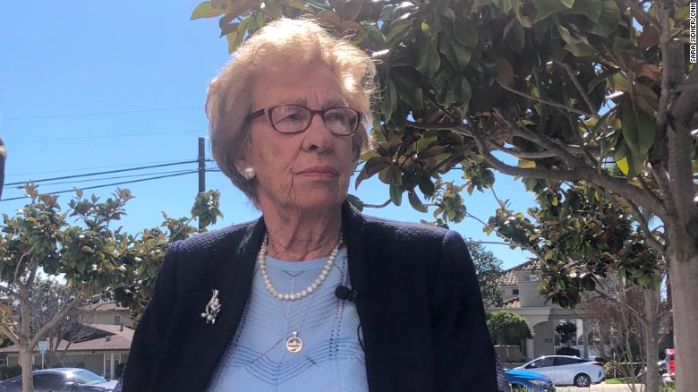 Eva Schloss, a Holocaust survivor and stepsister of Anne Frank, spoke to children who posted photos online with Nazi imagery.