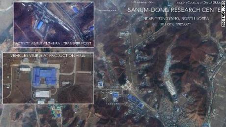 Satellite image, taken February 22 by imaging company DigitalGlobe, shows a rocket assembly facility in Sanumdong, North Korea.