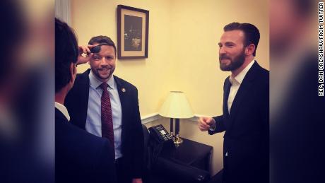 Rep. Dan Crenshaw shows off his Captain America-inspired glass eye