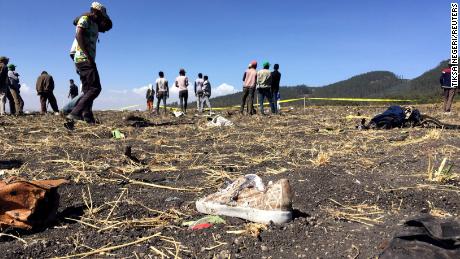 A solitary sneaker at the scene of the crash