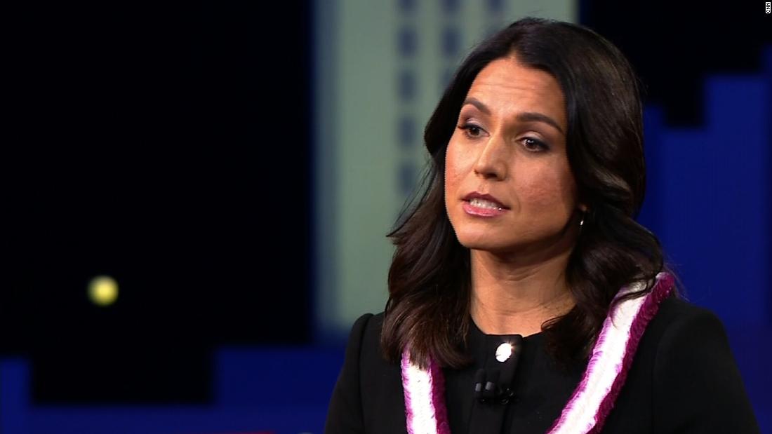 2020 Democratic presidential candidate Tulsi Gabbard is challenged over her...