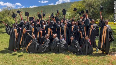 The graduating class of 2019 at Kisaruni All Girls&#39; Secondary School, a WE Villages school in Kenya.