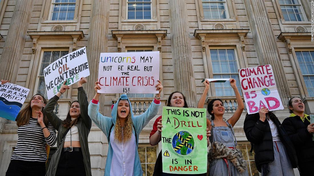 London: Students join the Youth Strike 4 Climate protest on February 15, 2019. 