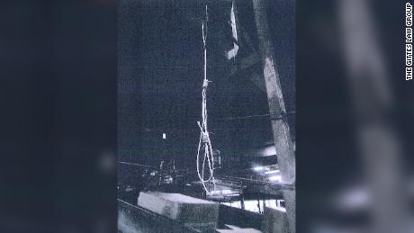 A photo of a noose hung at the UPS facility.