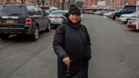 April Simpson, president of the Queensbridge Tenant Association, hosted Patton at her home.