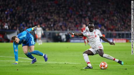 Sadio Mane scored twice in Liverpool's 3-1 win at Bayern Munich in the Champions League.