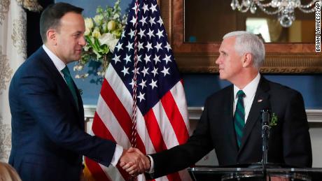 Pence hosts Irish prime minister and his partner at Naval Observatory