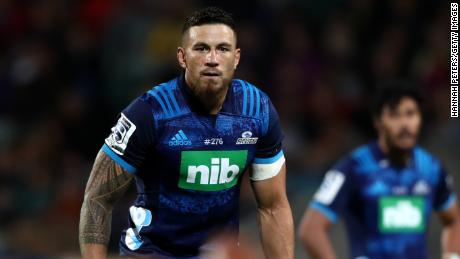 Sonny Bill Williams of the Blues looks on during the round 4 Super Rugby match against the Sunwolves at QBE Stadium in Auckland