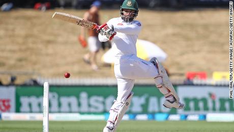 Bangladesh's Tamim Iqbal bats during day three of the First Test match against New Zealand.