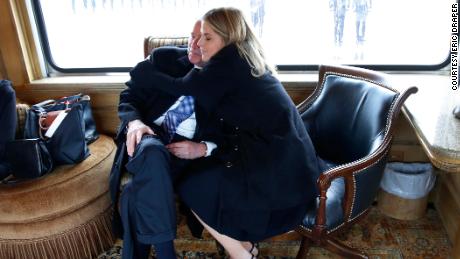 George W. Bush and daughter Jenna Bush Hager share a tender moment aboard Bush 41&#39;s funeral train.