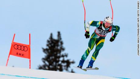 Laidlaw competes in the men's Super G event at the 2019 FIS Alpine Ski World Championships at the National Arena in Are